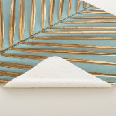 Goud geschilderd tropisch palmpatroon sherpa deken (3/4)