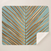 Goud geschilderd tropisch palmpatroon sherpa deken (Voorkant (horizontaal))