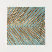 Goud geschilderd tropisch palmpatroon wandkleed (Voorkant (horizontaal))