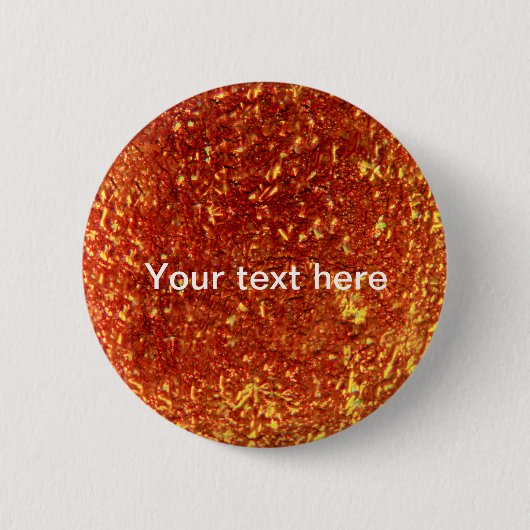 Goud gesmolten glas ronde button 5,7 cm (Voorkant)