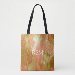 Goud gespatte personaliseerde unieke tote bag