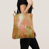 Goud gespatte personaliseerde unieke tote bag (Dichtbij)
