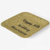 Goud Gespikkeld 50e bruiloft Jubileum, Papieren Bordje (Gebogen)