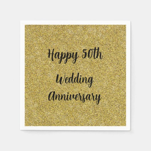 Goud Gespikkeld 50e bruiloft Jubileum, Servet (Voorkant)