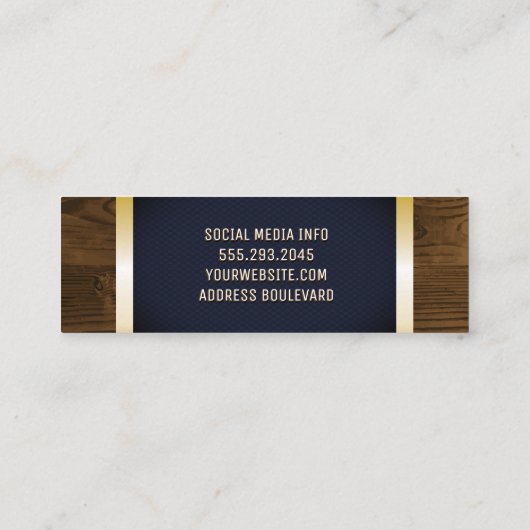 Goud Gespikkeld | Donkerblauwe goudtroep Mini Visitekaartje (Achterkant)