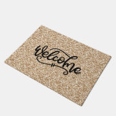 Goud gespikkeld glitter welkom deurmat (Schuin)