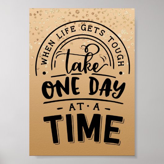 Goud Gespikkeld Inspirerend Citaat Poster (Voorkant)