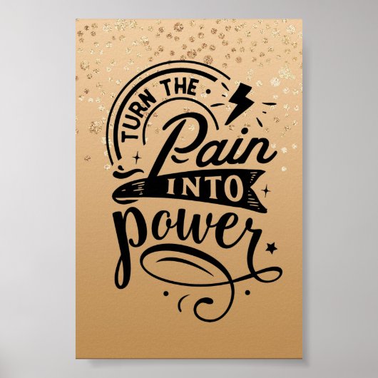 Goud Gespikkeld Inspirerend Citaat Poster (Voorkant)
