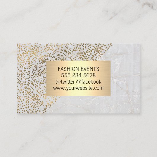 Goud Gespikkeld | Marmer Stone Visitekaartje (Achterkant)