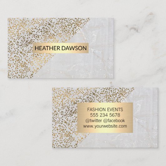 Goud gespikkeld | Marmersteen Visitekaartje (Voorkant / Achterkant)