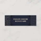 Goud gespikkeld patroon | Luxe donkerblauw Mini Visitekaartje (Voorkant)