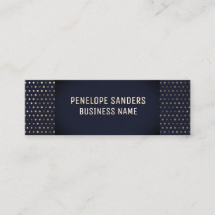 Goud gespikkeld patroon   Luxe donkerblauw Mini Visitekaartje