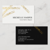 Goud gespikkelde artistieke strepen visitekaartje (Voorkant / Achterkant)