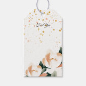 Goud Gespikkelde Waterverf Pioen Gift Labels Cadeaulabel (Voorkant)