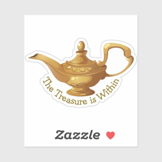 Goud gestileerde Arabische olielamp Schat Quote Sticker (Vel)