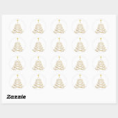 Goud gestileerde kerstboom Stickers (Vel)