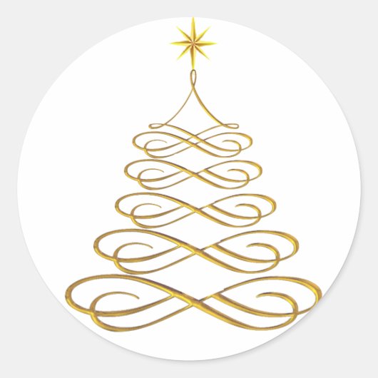Goud gestileerde kerstboom Stickers (Voorkant)