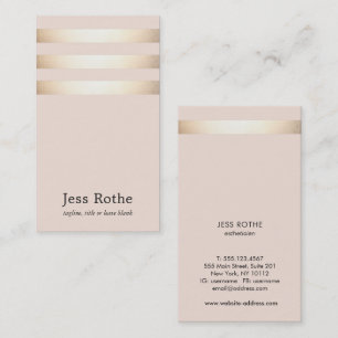 Goud Gestreepte Blush Roze Schoonheid Professionee Visitekaartje