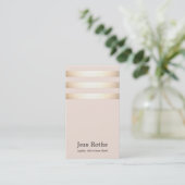 Goud Gestreepte Blush Roze Schoonheid Professionee Visitekaartje (Staand voorkant)