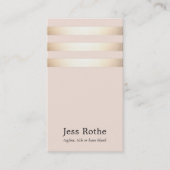 Goud Gestreepte Blush Roze Schoonheid Professionee Visitekaartje (Voorkant)