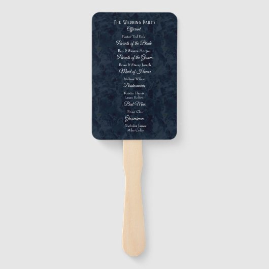 Goud gestreepte folie anker bruiloft programma han handwaaier (Achterkant)