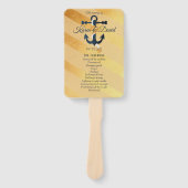 Goud gestreepte folie anker bruiloft programma han handwaaier (Voorkant)