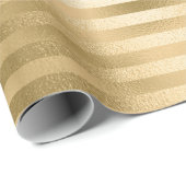 Goud gestreepte folie cadeaupapier (Rol Hoek)