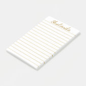 Goud gestreepte gepersonaliseerde Post-it® notitie Notes (Schuin)