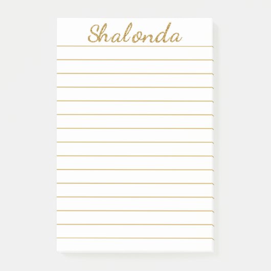 Goud gestreepte gepersonaliseerde Post-it® notitie Notes (Voorkant)