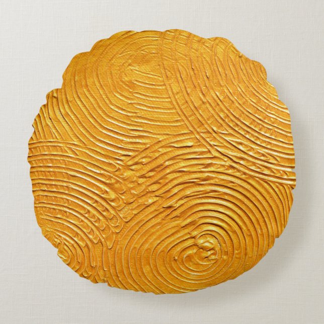 Goud getextureerd oppervlak, gouden achtergrond, s rond kussen (Voorkant)