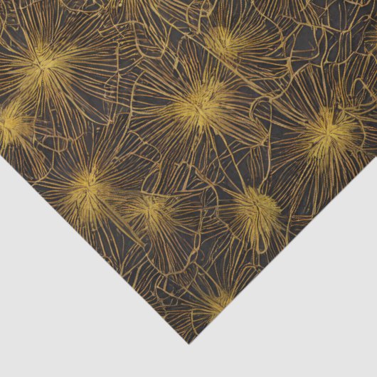 Goud getipte bloemblaadjes patroon decoupage tissuepapier (Detail)