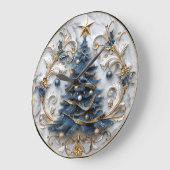 Goud getrimd kerstboom schoonheid grote klok (Hoek)