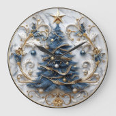 Goud getrimd kerstboom schoonheid grote klok (Voorkant)