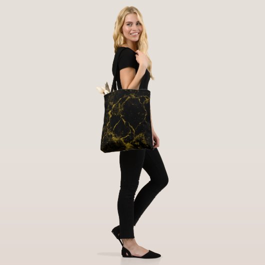Goud gevlekt glitter tote bag (Op model)