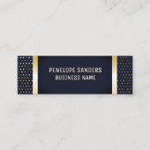 Goud gevlekt patroon | Donkerblauwe goudmetaal Mini Visitekaartje (Voorkant)