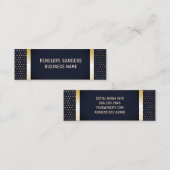 Goud gevlekt patroon | Donkerblauwe goudmetaal Mini Visitekaartje (Voorkant / Achterkant)