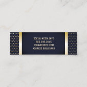 Goud gevlekt patroon | Donkerblauwe goudmetaal Mini Visitekaartje (Achterkant)