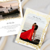 Goud geweven Lijst foto bruiloft opslaan van de da Folie Uitnodiging