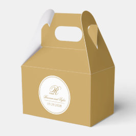 Goud Gewoon Elegant Klassiek Bruiloft Monogram Bedankdoosjes