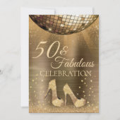 Goud Glam 50 en Fabulous Disco Bal Chocolade Kaart (Voorkant)