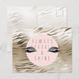 Goud Glam Glanzend Zilver Glitter Ogen Strepen   Briefkaart