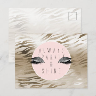 Goud Glam Glanzend Zilver Glitter Ogen Strepen Briefkaart