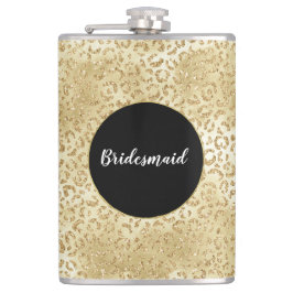 Goud Glam Glitter Luipaardprint Heupfles