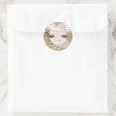 Goud Glam Glitzy Zilver Glans Ogen Strepen Ronde Sticker (Tas)