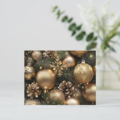 Goud & Glam Kerstontwerp Feestdagenkaart (Staand voorkant)