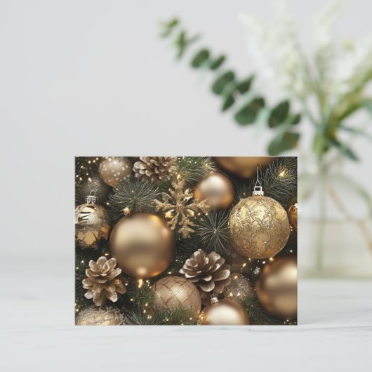 Goud & Glam Kerstontwerp Feestdagenkaart (Staand voorkant)