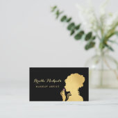 Goud Glam Make-up Artiest Visitekaartje (Staand voorkant)