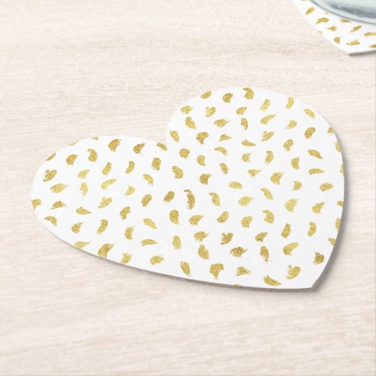 Goud Glam Wit Abstract Kartonnen Onderzetters (Gekanteld)