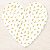 Goud Glam Wit Abstract Kartonnen Onderzetters (Voorkant)