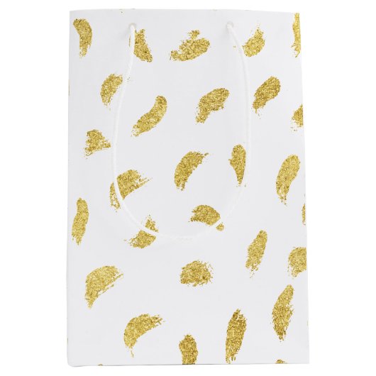  Goud Glam Wit Abstract Medium Cadeauzakje (Voorkant)